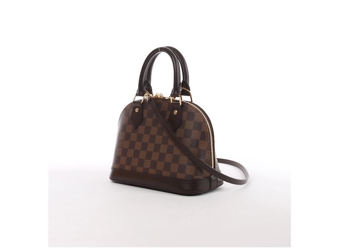 Louis Vuitton Alma BB Damier Ebene 2Way Handtasche in Braun Rot - Ansicht 2