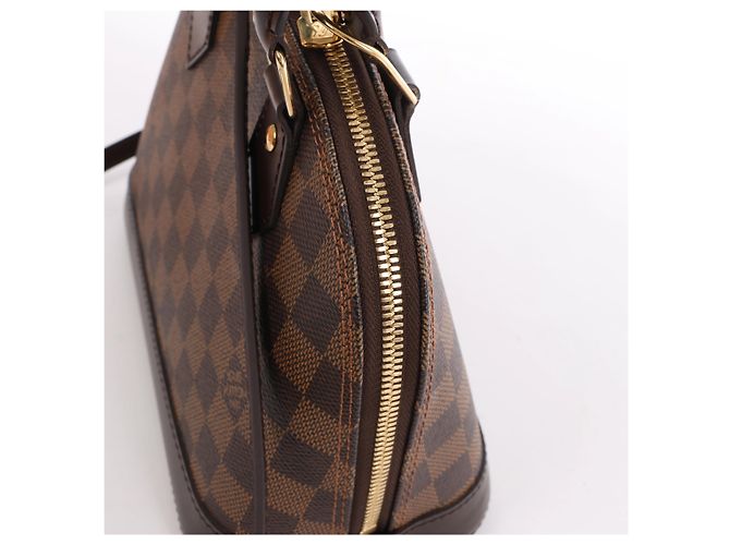 Louis Vuitton Alma BB Damier Ebene 2Way Handtasche in Braun Rot - Ansicht 4
