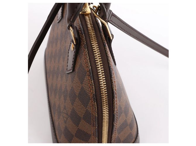 Louis Vuitton Alma BB Damier Ebene 2Way Handtasche in Braun Rot - Ansicht 5