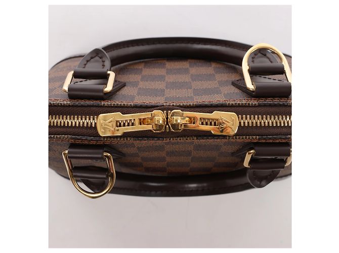 Louis Vuitton Alma BB Damier Ebene 2Way Handtasche in Braun Rot - Ansicht 7