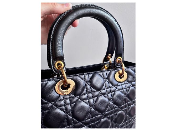 Christian Dior Borsa Lady Dior in pelle nera Nero - vista 10