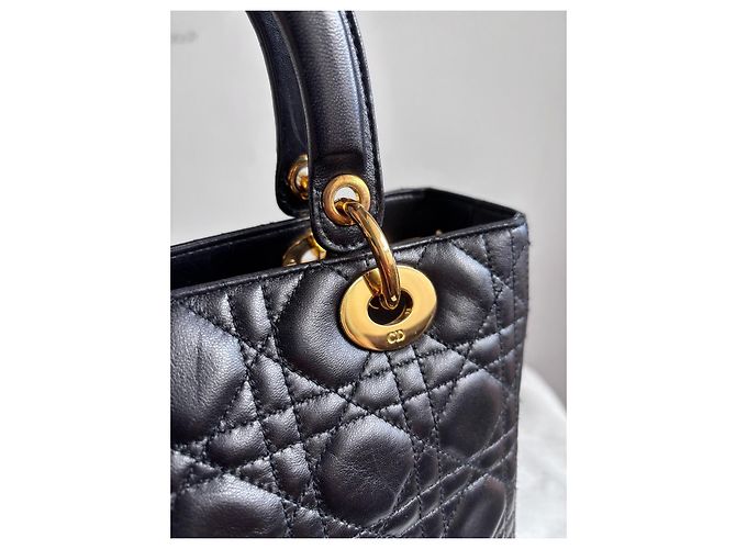 Christian Dior Borsa Lady Dior in pelle nera Nero - vista 12