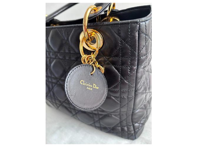 Christian Dior Borsa Lady Dior in pelle nera Nero - vista 14