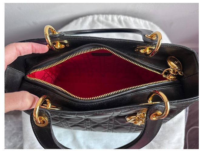 Christian Dior Borsa Lady Dior in pelle nera Nero - vista 15