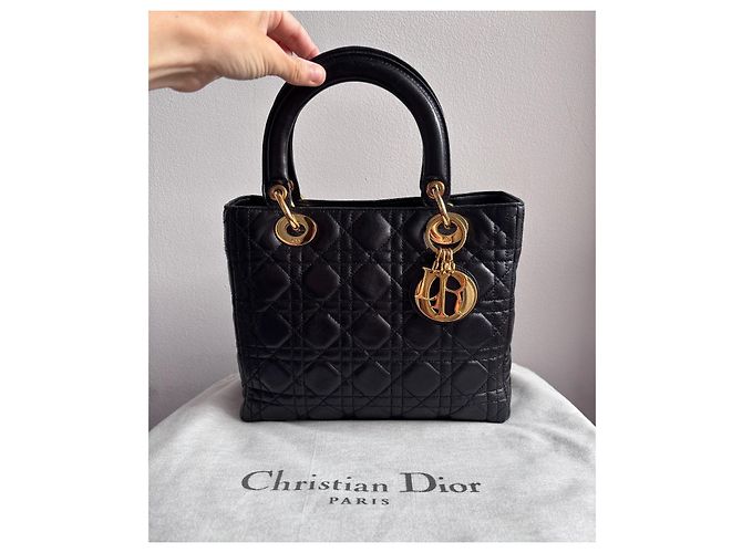 Christian Dior Borsa Lady Dior in pelle nera Nero - vista 2