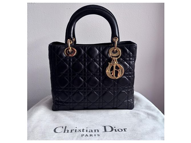 Christian Dior Borsa Lady Dior in pelle nera Nero - vista 3