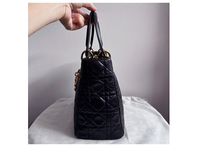 Christian Dior Borsa Lady Dior in pelle nera Nero - vista 5