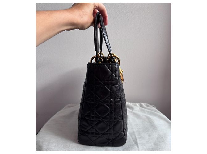 Christian Dior Borsa Lady Dior in pelle nera Nero - vista 6