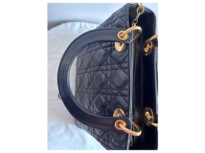 Christian Dior Borsa Lady Dior in pelle nera Nero - vista 8