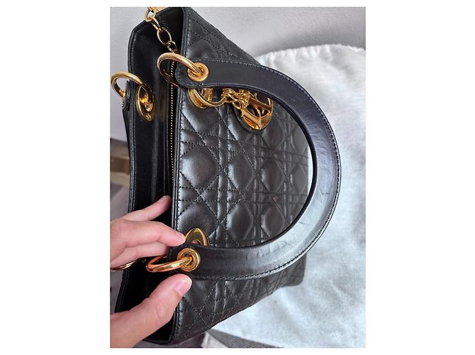 Christian Dior Borsa Lady Dior in pelle nera Nero - vista 9