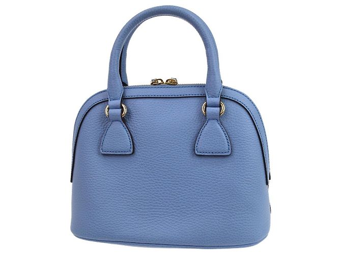 Gucci Interlocking Top Handle Leather Medium Bleu - vue 2
