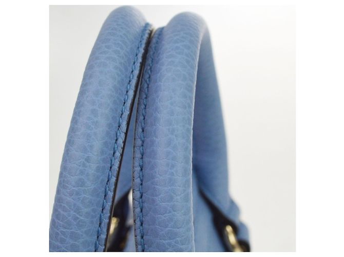 Gucci Interlocking Top Handle Leather Medium Bleu - vue 6