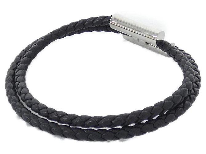 Hermès Hermes Tourni Tresse Armband Schwarz Silber - Ansicht 2