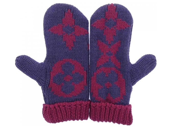 Louis Vuitton M58339 Guantes cálidos Roja Azul marino - vista 2