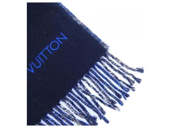 Stole Louis Vuitton Monogram Gradient Tartan Bleu Marine - vue 2