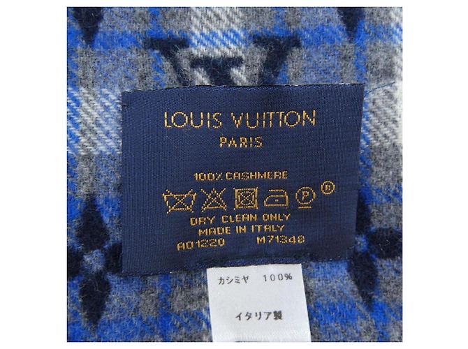 Stole Louis Vuitton Monogram Gradient Tartan Bleu Marine - vue 3