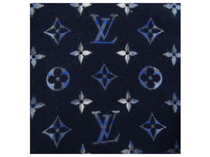 Stole Louis Vuitton Monogram Gradient Tartan Bleu Marine - vue 4