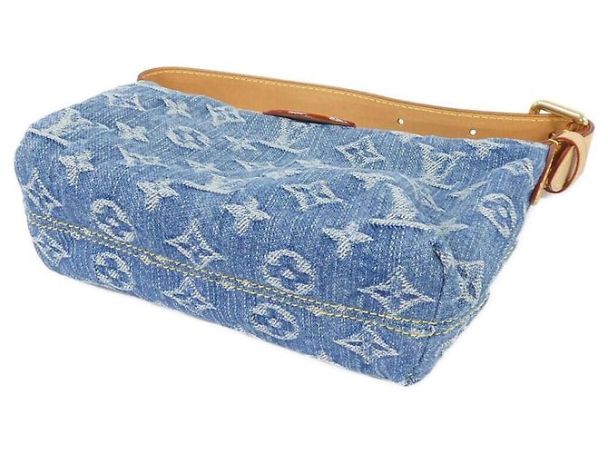 Louis Vuitton LV Remix Monogram Denim Pochette Hills Shoulder Bag Azul - vista 3
