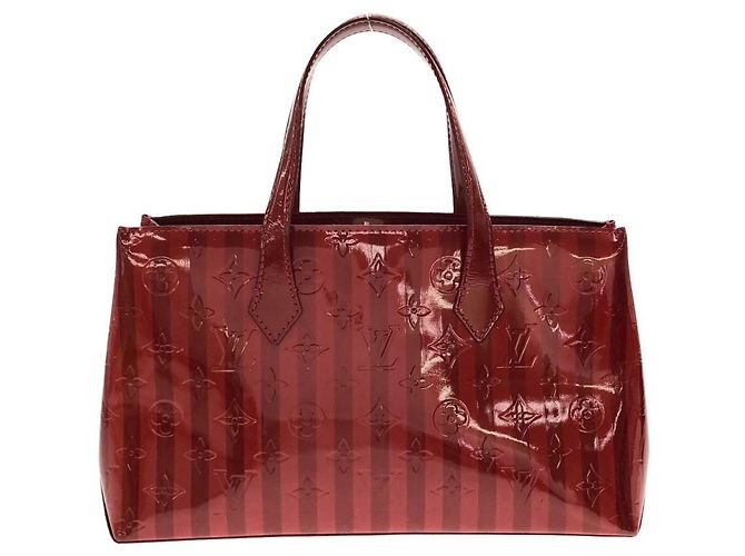 Louis Vuitton Vernis Rayures Wilshire PM Handtasche Rot - Ansicht 2