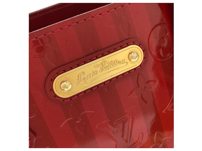 Louis Vuitton Vernis Rayures Wilshire PM Handtasche Rot - Ansicht 6