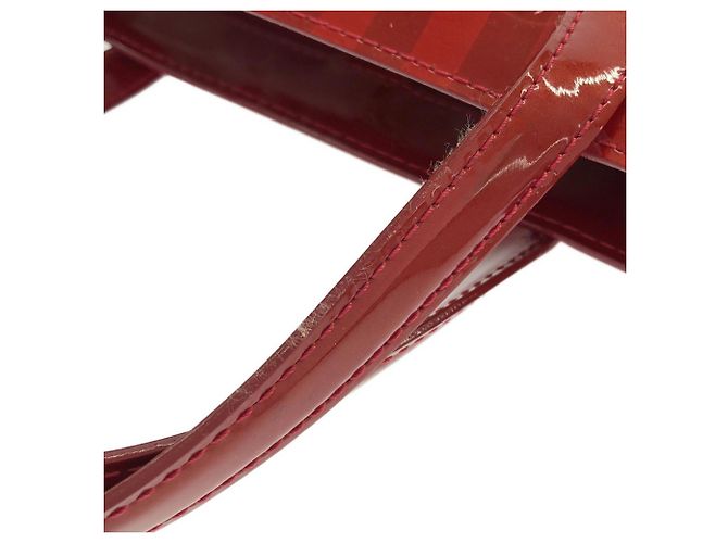 Louis Vuitton Vernis Rayures Wilshire PM Handtasche Rot - Ansicht 7
