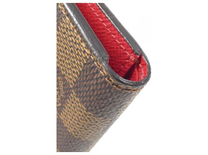 Louis Vuitton Damier Portefeuille Victorine Wallet N41659 Rosso Damier ebene - vista 3