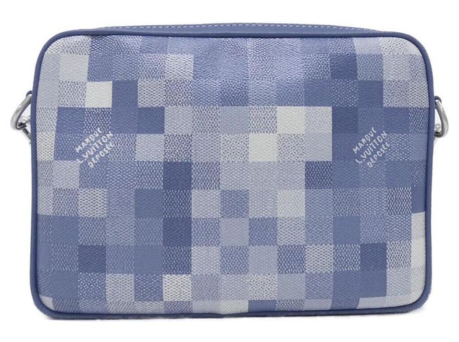 Borsa a tracolla Louis Vuitton Damouflage Trio Messenger Blu - vista 2