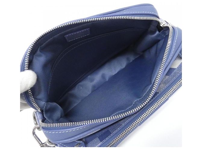 Borsa a tracolla Louis Vuitton Damouflage Trio Messenger Blu - vista 7