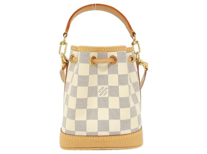Borsa a mano Louis Vuitton Damier Azur (Vivienne) Nano Noe Bianco Blu - vista 2