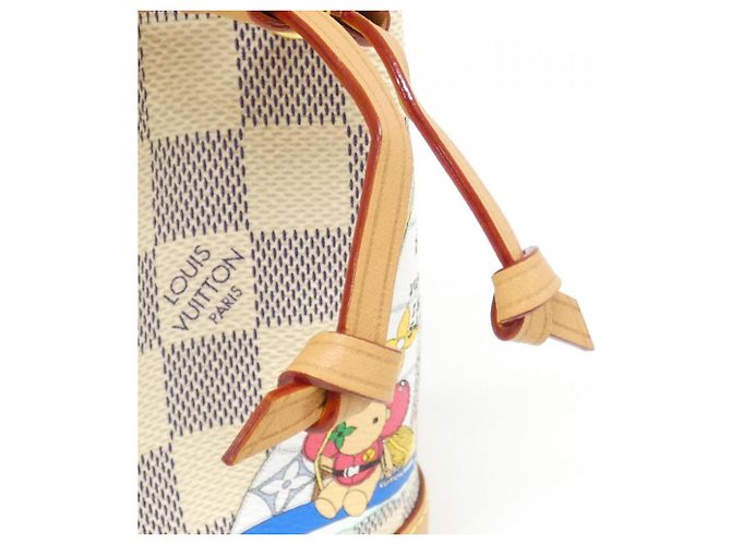 Borsa a mano Louis Vuitton Damier Azur (Vivienne) Nano Noe Bianco Blu - vista 6