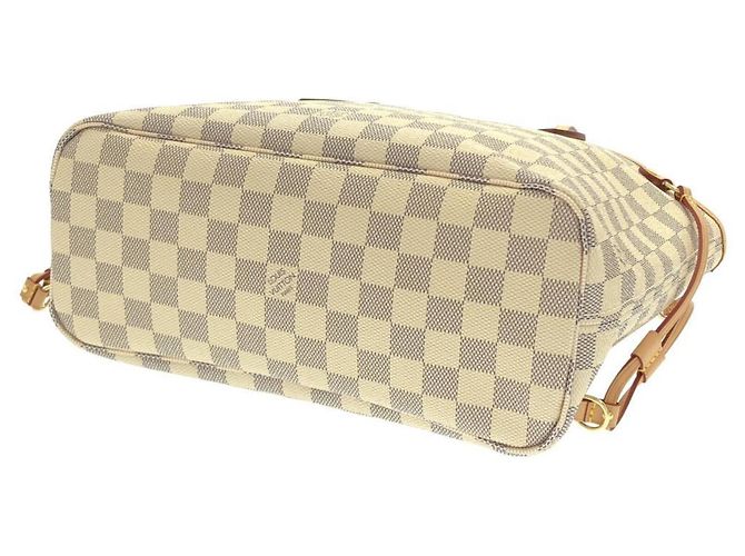 Borsa Louis Vuitton Damier Azur Neverfull PM Bianco Blu - vista 2
