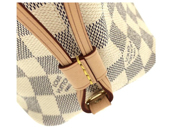 Borsa Louis Vuitton Damier Azur Neverfull PM Bianco Blu - vista 4