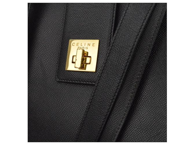 Céline Celine Vintage Turnlock Leather Black - view 4