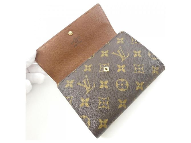 Louis Vuitton Monogram Portefeuille Tresor Etui Papier Wallet Braun - Ansicht 5