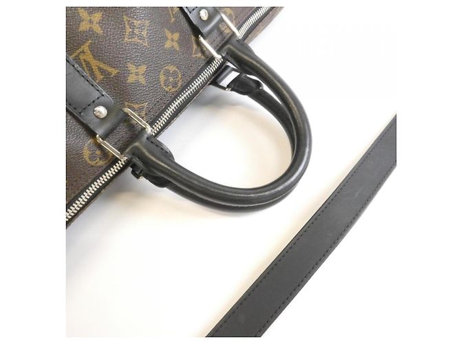 Louis Vuitton Monogram Macassar Keepall Bandoulière 45cm Boston Bag Braun - Ansicht 5