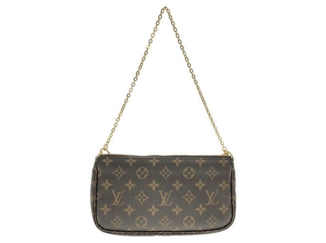 Bolsa de Ombro Louis Vuitton Monogram Multi Pochette Accessoires Marrom Rosa - vista 2