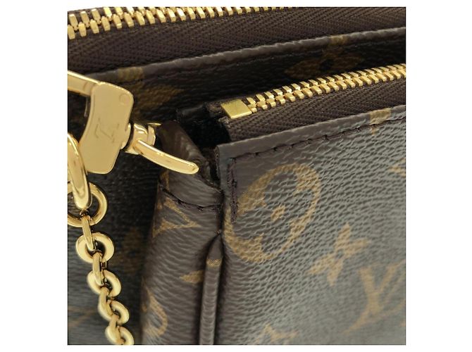 Bolsa de Ombro Louis Vuitton Monogram Multi Pochette Accessoires Marrom Rosa - vista 5