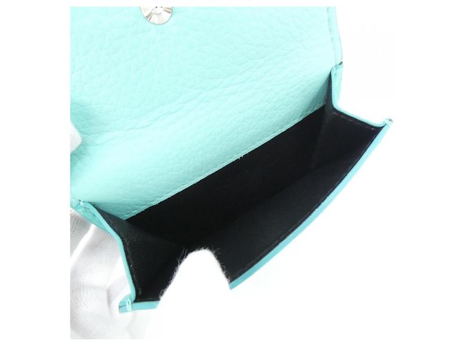 Autre Marque Tiffany Blue Leather Tri-Fold Wallet - view 6