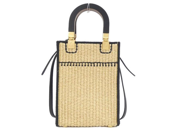 mala Fendi Sunshine Shopper Small Preto - vista 2