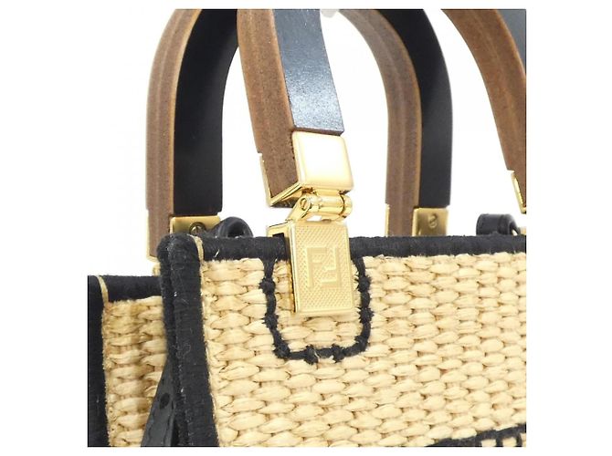 mala Fendi Sunshine Shopper Small Preto - vista 6