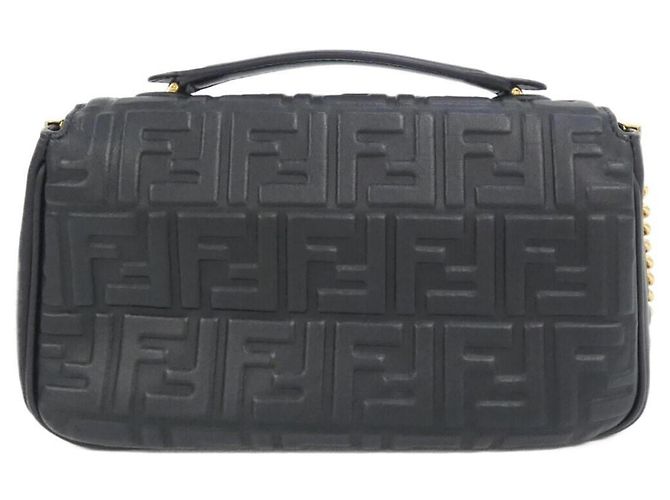 Borsa a spalla midi Fendi Baguette Chain Nero - vista 2