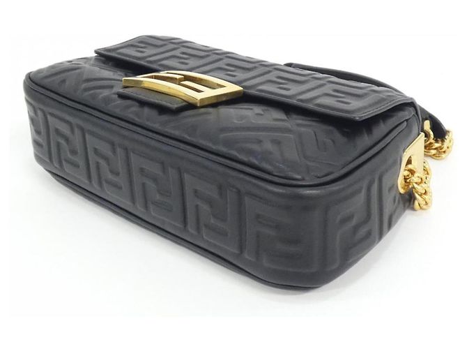 Borsa a spalla midi Fendi Baguette Chain Nero - vista 3