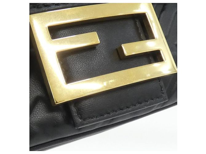 Borsa a spalla midi Fendi Baguette Chain Nero - vista 4