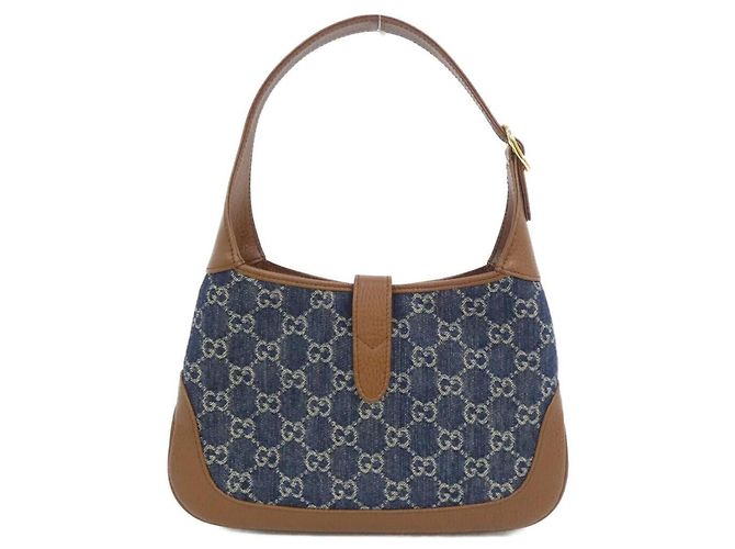 Gucci JACKIE 1961 Schultertasche Braun Dunkelblau - Ansicht 2