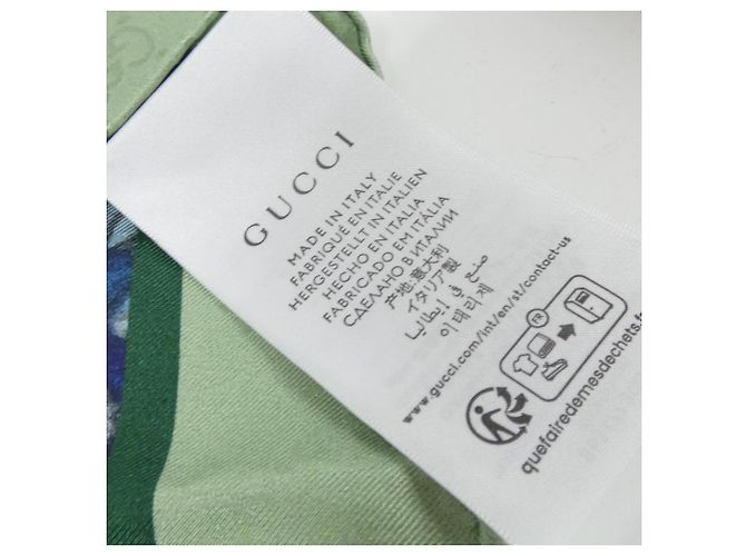 Gucci 863477 3G009 Seidenschal Blau Roh Türkis - Ansicht 3