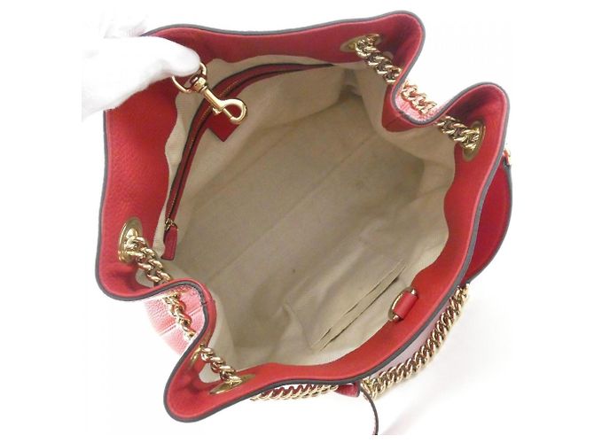 Borsa a tracolla Gucci 536196 A7M0G in pelle rossa Rosso - vista 7