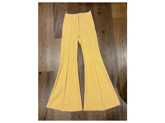 Céline Celine Yellow Wool Flared Trousers - view 6