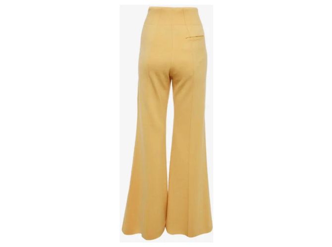 Céline Celine Yellow Wool Flared Trousers - view 7