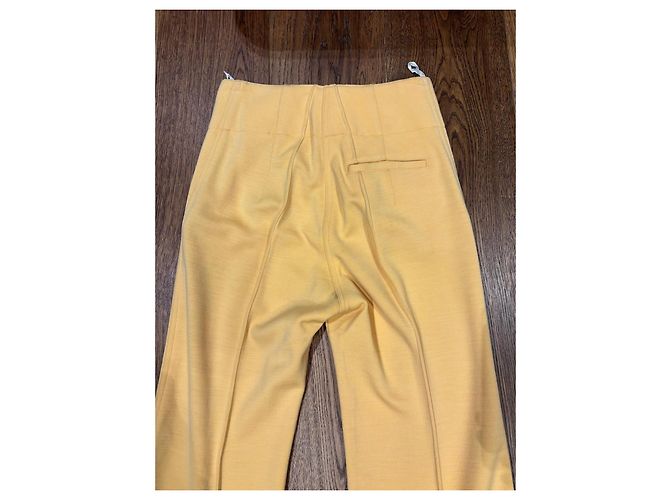Céline Celine Yellow Wool Flared Trousers - view 8