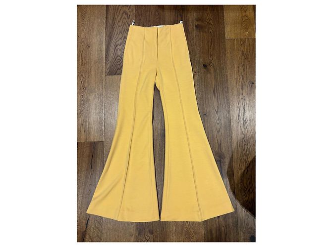 Céline Celine Yellow Wool Flared Trousers - view 9